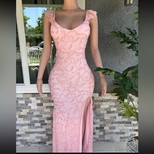 Elegant Navy Blue Sleeveless Gown with Slit